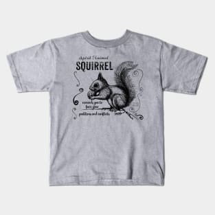 Spirit animal - squirrel black Kids T-Shirt